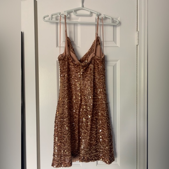 Rose Gold ASTR Sequin Mini Dress (Size Medium) - Picture 5 of 6